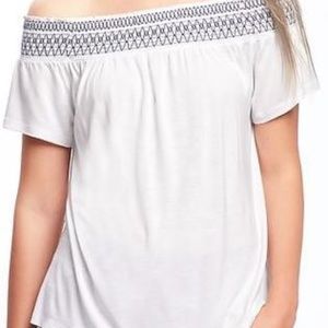 Old Navy Smocked Off The Shoulder Swing Top